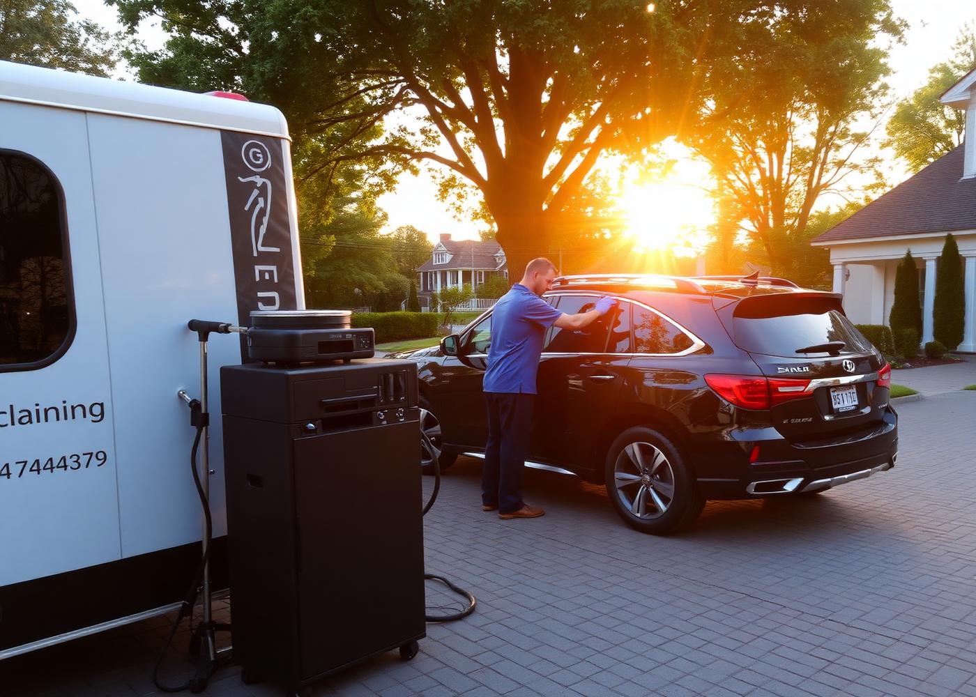 Luigi's mobile detailing van at a Richmond home